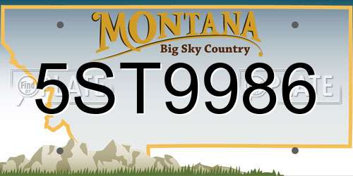 5ST9986 Montana License Plate