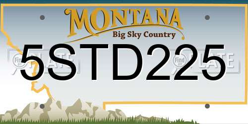 5STD225 Montana License Plate