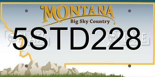 5STD228 Montana License Plate