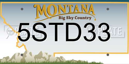 5STD33 Montana License Plate