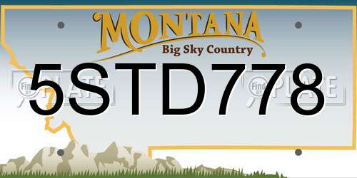 5STD778 Montana License Plate