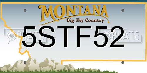 5STF52 Montana License Plate