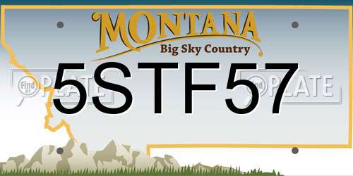 5STF57 Montana License Plate