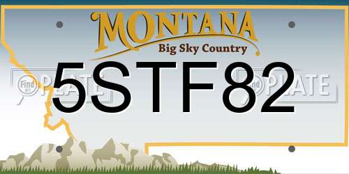 5STF82 Montana License Plate