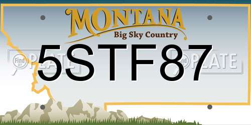 5STF87 Montana License Plate