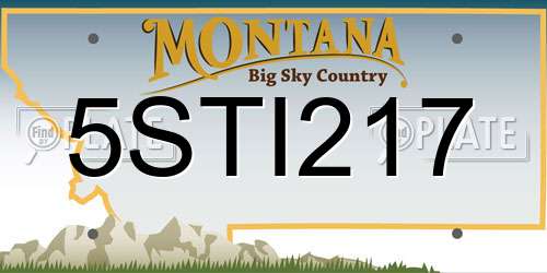 5STI217 Montana License Plate