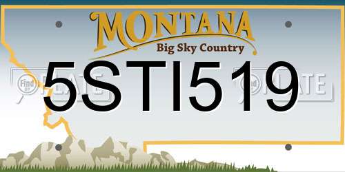5STI519 Montana License Plate