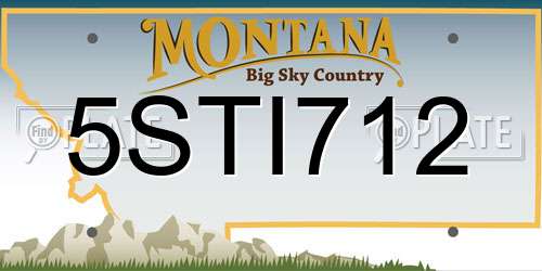 5STI712 Montana License Plate