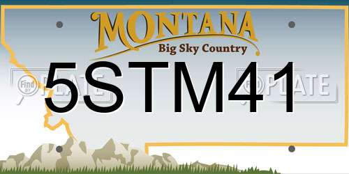 5STM41 Montana License Plate