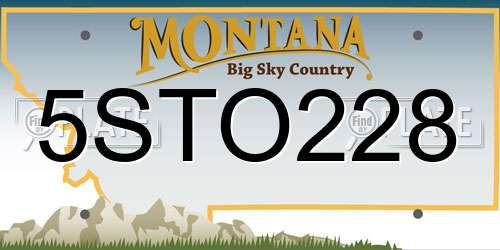 5STO228 Montana License Plate