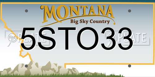 5STO33 Montana License Plate