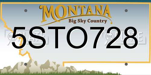 5STO728 Montana License Plate