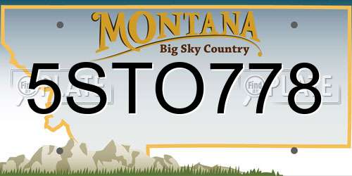 5STO778 Montana License Plate
