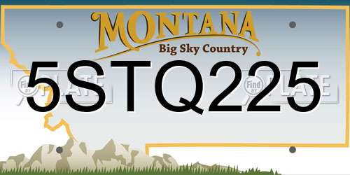 5STQ225 Montana License Plate