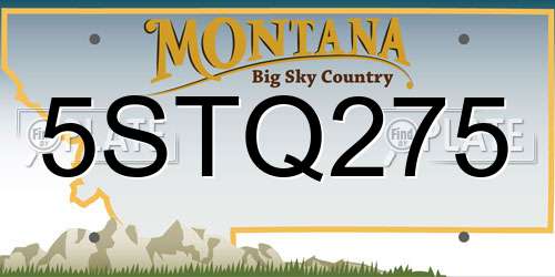 5STQ275 Montana License Plate