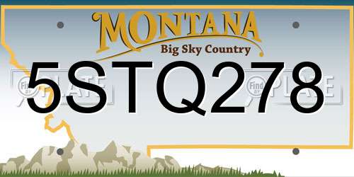 5STQ278 Montana License Plate