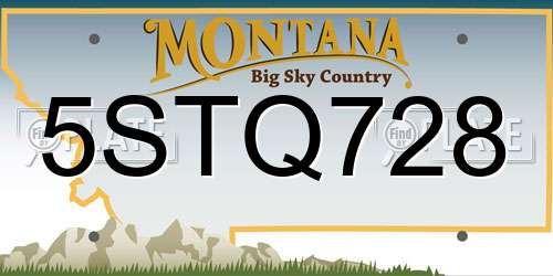 5STQ728 Montana License Plate