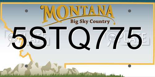 5STQ775 Montana License Plate