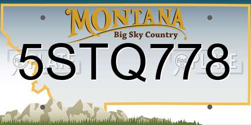 5STQ778 Montana License Plate