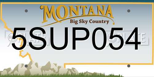 5SUP054 Montana License Plate