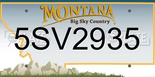 5SV2935 Montana License Plate