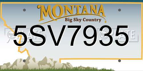 5SV7935 Montana License Plate