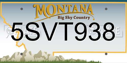 5SVT938 Montana License Plate