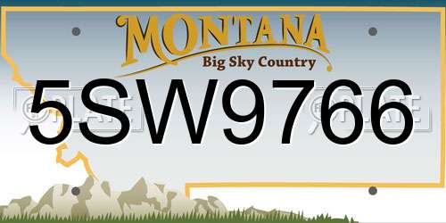 5SW9766 Montana License Plate