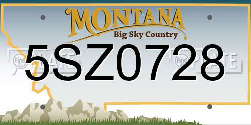 5SZ0728 Montana License Plate