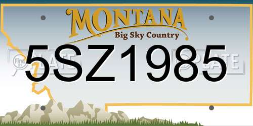 5SZ1985 Montana License Plate