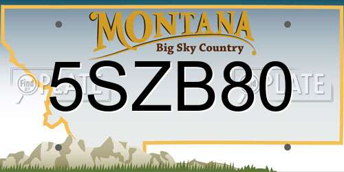 5SZB80 Montana License Plate