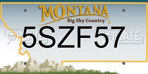 5SZF57 Montana License Plate