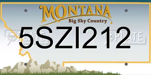 5SZI212 Montana License Plate