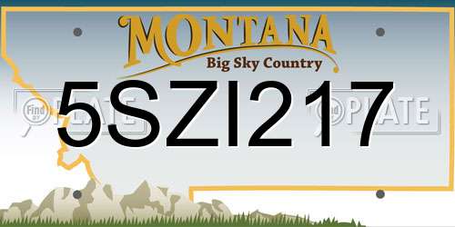 5SZI217 Montana License Plate