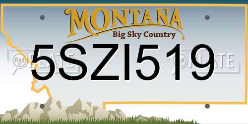 5SZI519 Montana License Plate