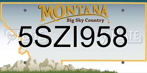 5SZI958 Montana License Plate