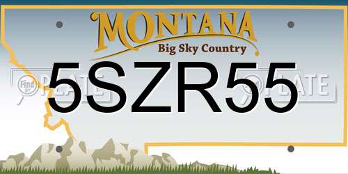 5SZR55 Montana License Plate