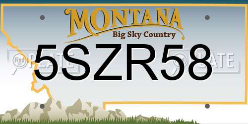 5SZR58 Montana License Plate