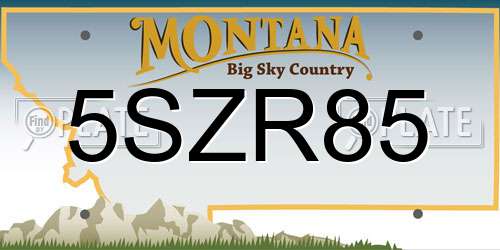 5SZR85 Montana License Plate