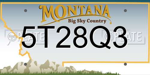 5T28Q3 Montana License Plate