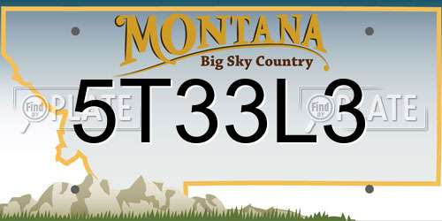 5T33L3 Montana License Plate