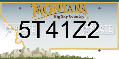5T41Z2 Montana License Plate