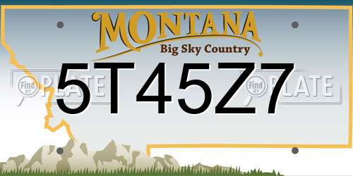 5T45Z7 Montana License Plate