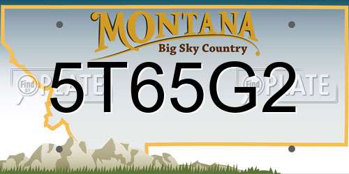 5T65G2 Montana License Plate
