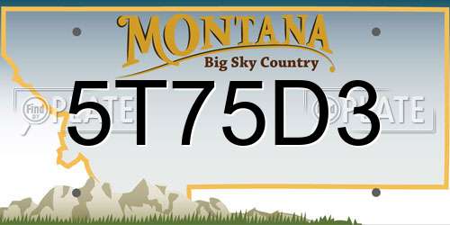 5T75D3 Montana License Plate