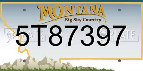 5T87397 Montana License Plate