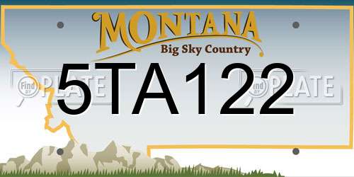 5TA122 Montana License Plate