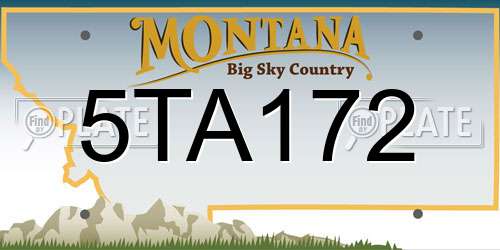 5TA172 Montana License Plate