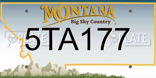 5TA177 Montana License Plate