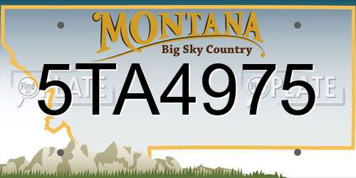 5TA4975 Montana License Plate
